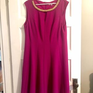 Size 16w Fuschia Beaded Cocktail Dress